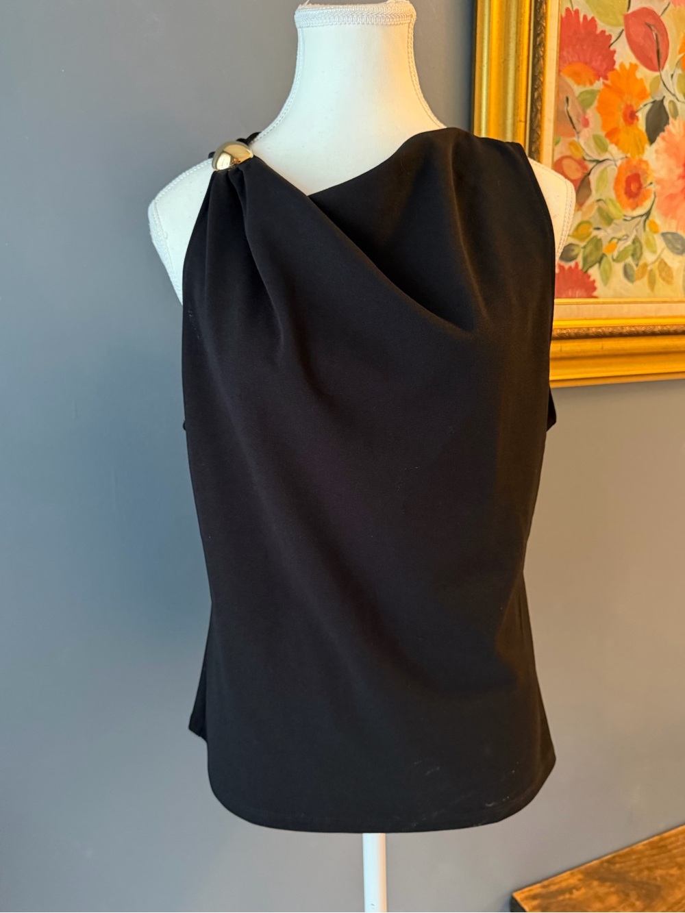 H&M Black One-Shoulder Draped Women's Top